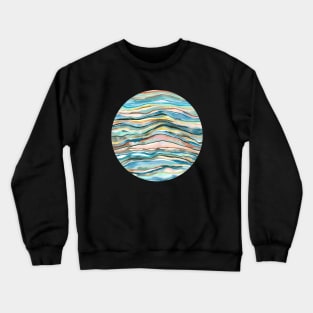 Agate Marble Watercolor Colorful Layers Crewneck Sweatshirt